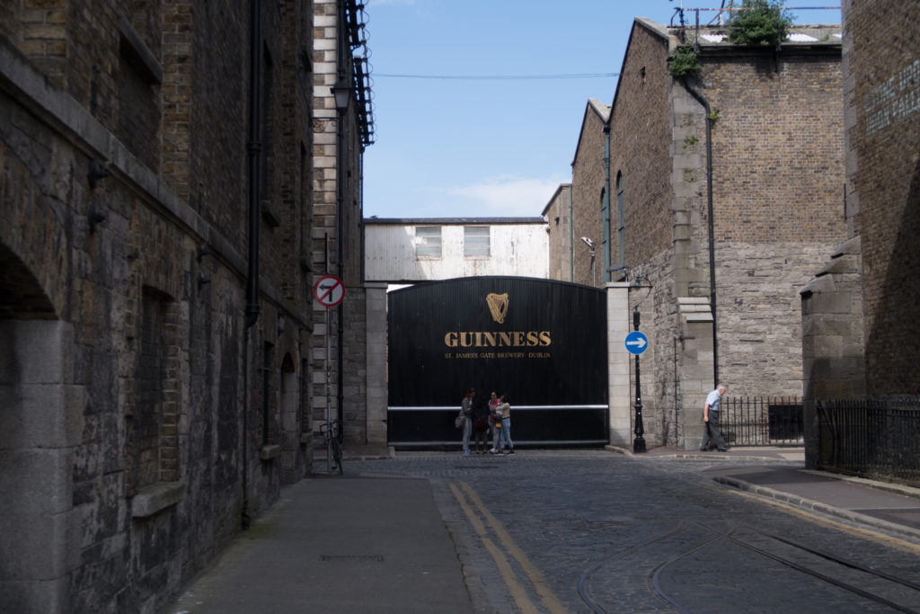 The back gate of the Guinness Storehouse and Brewery